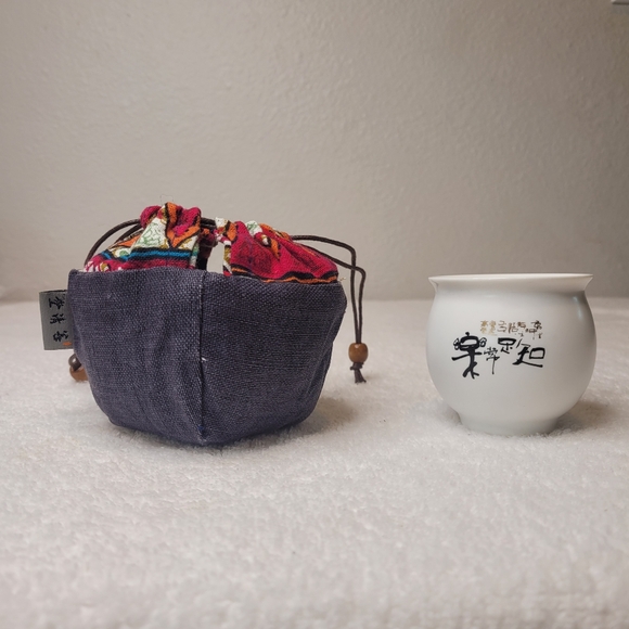 Oriental portable tea cup and cup caddy sakè cup - Picture 2 of 6